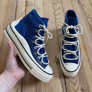 Converse Chuck 70 Utility Hi Blue Clear TPU Cage Platform Sneakers womens 7